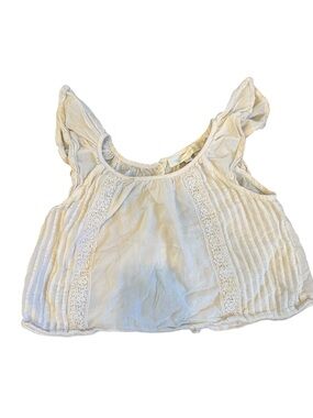 Love Shack Fancy White Lace-Trim Sleeveless Top